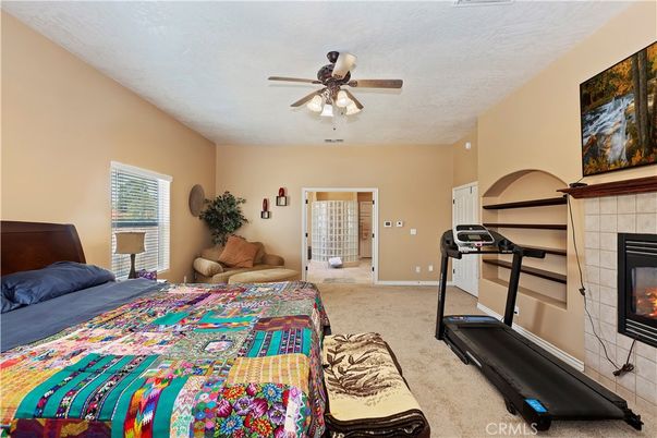 Bedroom, Fireplace, Fitness Equipment, Interior