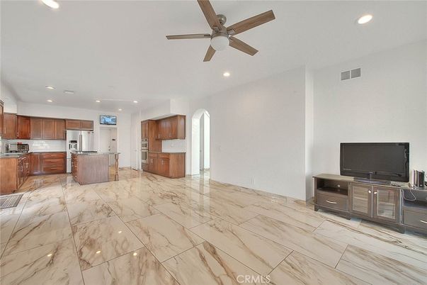 Interior, Kitchen, Marble, Recessed Lighting, Stainless Steel Appliances