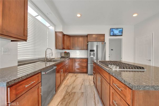 Interior, Kitchen, Marble, Recessed Lighting, Stainless Steel Appliances