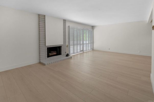 Empty room, Fireplace, Interior, Wood Texture Flooring