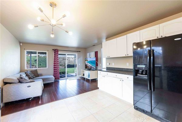 Interior, Kitchen, Living room, Pendant Lights, Wood Texture Flooring