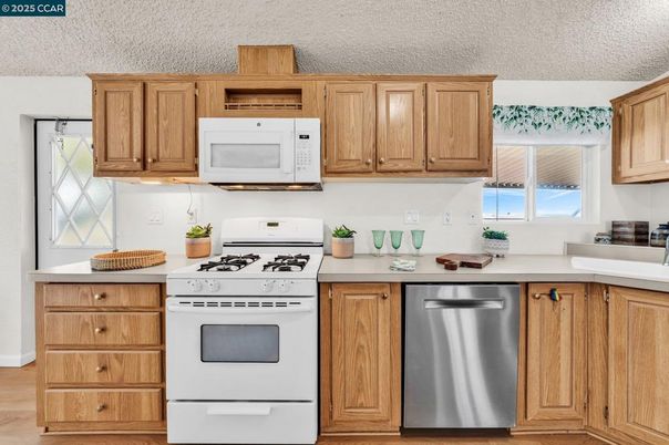 Interior, Kitchen, Stainless Steel Appliances, Wood Texture Flooring