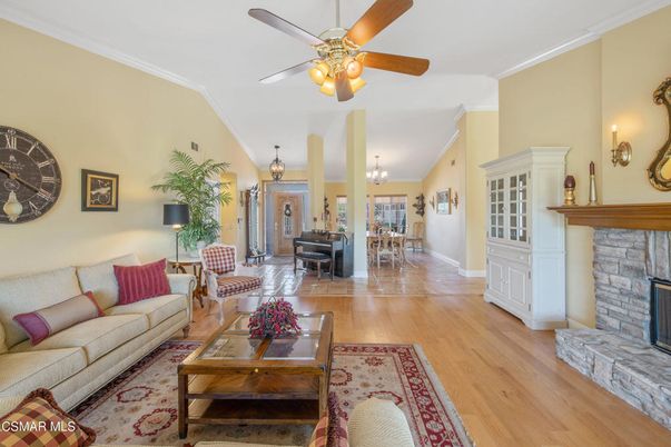 Chandelier, Dining room, Fireplace, Interior, Living room, Wood Texture Flooring