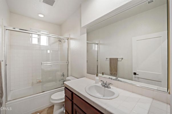 Bathroom, Glass Shower, Interior, Recessed Lighting, Tile Countertops