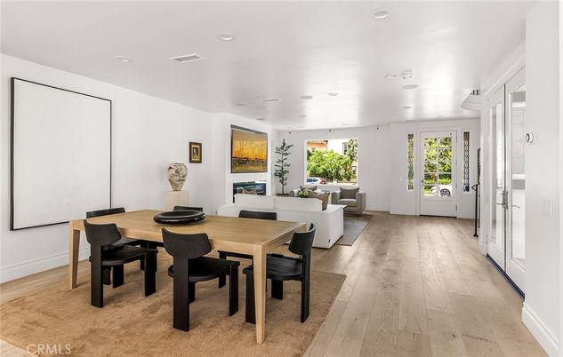 Dining room, Interior, Living room, Recessed Lighting, Wood Texture Flooring