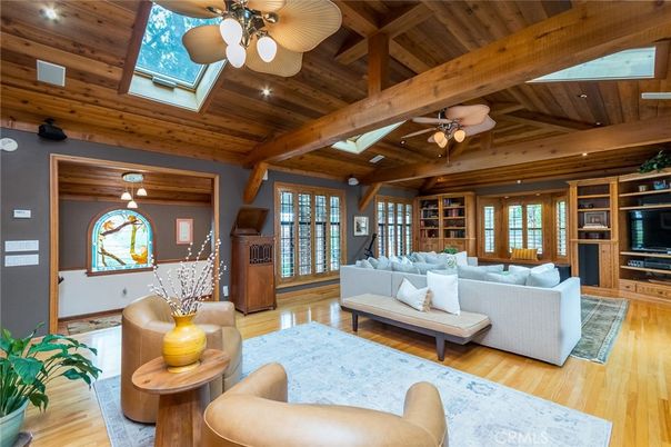 Interior, Living room, Recessed Lighting, Wooden Beams, Wooden Ceilings, Wood Texture Flooring, Wooden Walls