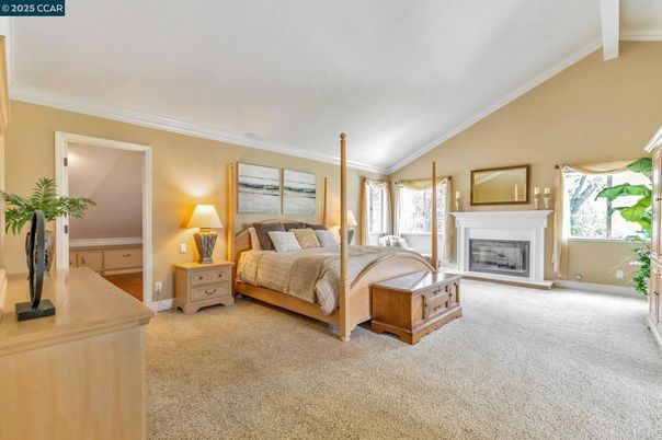 Bedroom, Fireplace, Interior