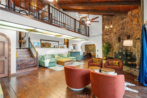 Fireplace, Interior, Living room, Stone Walls, Wooden Beams, Wooden Ceilings, Wood Texture Flooring