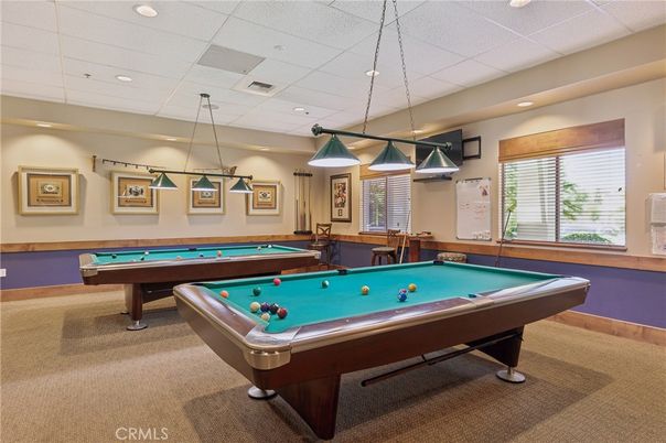 Billiard Table, Game Room, Interior, Pendant Lights, Recessed Lighting