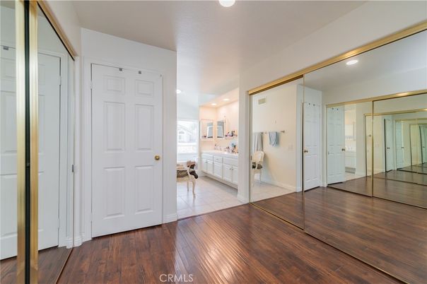 Bathroom, Glass Shower, Interior, Recessed Lighting, Wood Texture Flooring