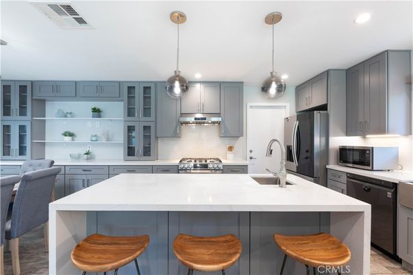 Interior, Kitchen, Pendant Lights, Recessed Lighting, Stainless Steel Appliances