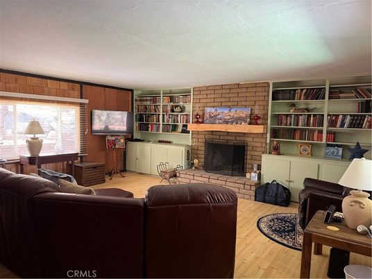 Fireplace, Interior, Living room, Stone Walls, Wood Texture Flooring