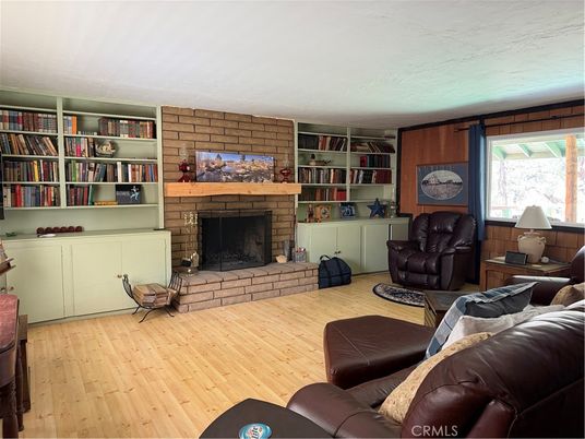 Fireplace, Interior, Living room, Stone Walls, Wood Texture Flooring