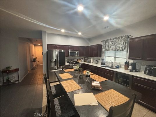 Dining room, Interior, Kitchen, Recessed Lighting, Stainless Steel Appliances