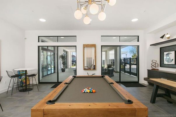 Billiard Table, Game Room, Interior, Pendant Lights, Recessed Lighting