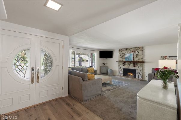 Fireplace, Interior, Living room, Stone Walls, Wood Texture Flooring