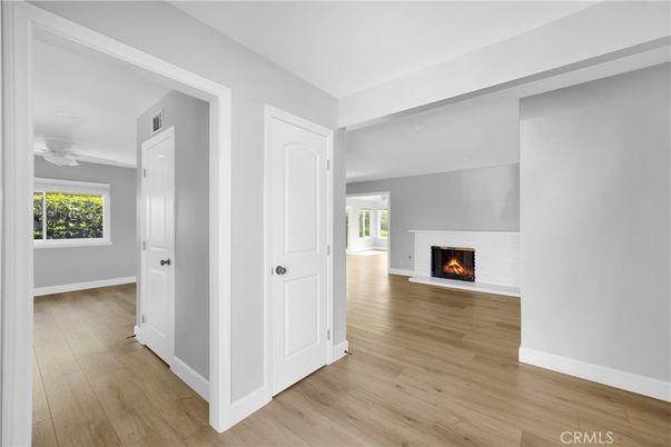 Empty room, Fireplace, Interior, Wood Texture Flooring