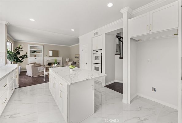 Dining room, Interior, Kitchen, Living room, Marble, Recessed Lighting