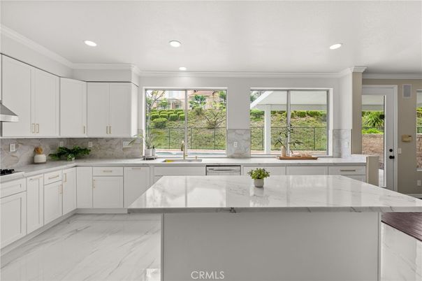 Interior, Kitchen, Marble, Recessed Lighting
