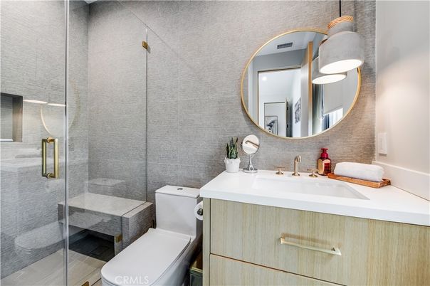 Bathroom, Glass Shower, Interior, Pendant Lights