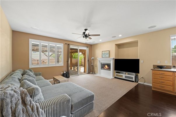 Fireplace, Interior, Recessed Lighting, Wood Texture Flooring