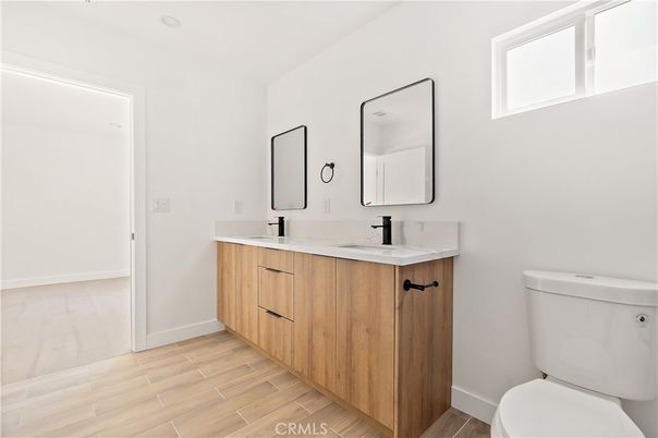 Bathroom, Dual Sink Vanities, Interior, Wood Texture Flooring