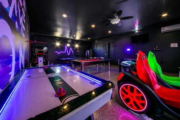 Billiard Table, Game Room, Interior, Pool, Recessed Lighting