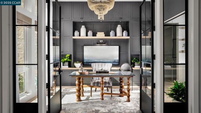 Chandelier, Home Office, Interior