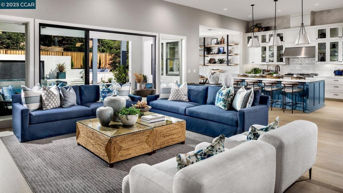 Dining room, Interior, Kitchen, Living room, Pendant Lights, Recessed Lighting, Stainless Steel Appliances, Wood Texture Flooring