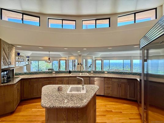 Interior, Kitchen, Pendant Lights, Recessed Lighting, Water, Wood Texture Flooring
