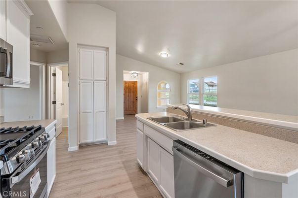 Interior, Kitchen, Stainless Steel Appliances, Wood Texture Flooring