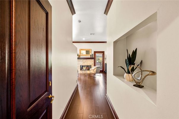Fireplace, Interior, Recessed Lighting, Wood Texture Flooring