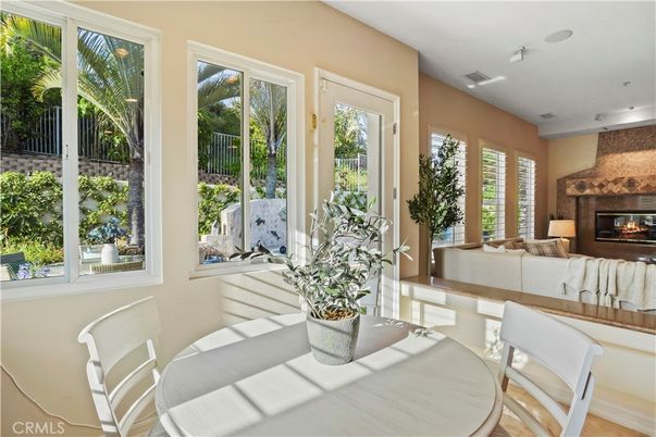 Dining room, Fireplace, Interior, Recessed Lighting