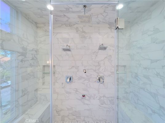 Bathroom, Glass Shower, Interior, Marble Walls