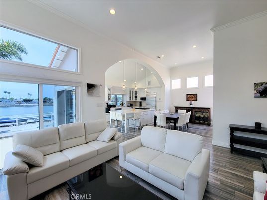 Dining room, Interior, Kitchen, Living room, Pendant Lights, Recessed Lighting, Water, Wood Texture Flooring
