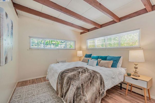 Bedroom, Interior, Wooden Beams, Wood Texture Flooring