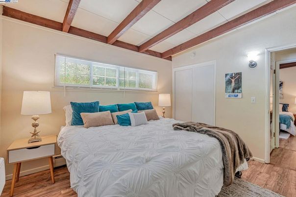 Bedroom, Interior, Wooden Beams, Wood Texture Flooring