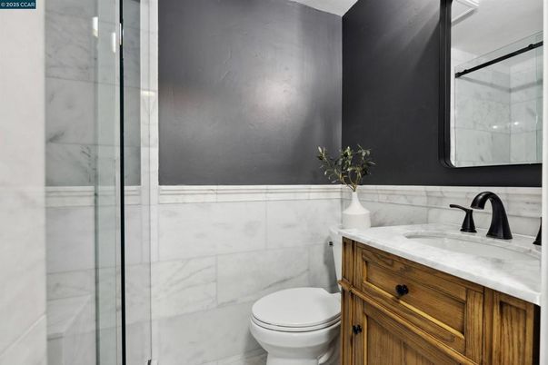 Bathroom, Glass Shower, Interior, Marble Walls