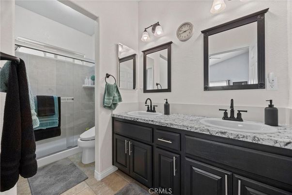 Bathroom, Dual Sink Vanities, Glass Shower, Interior