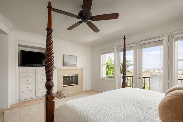 Bedroom, Fireplace, Interior