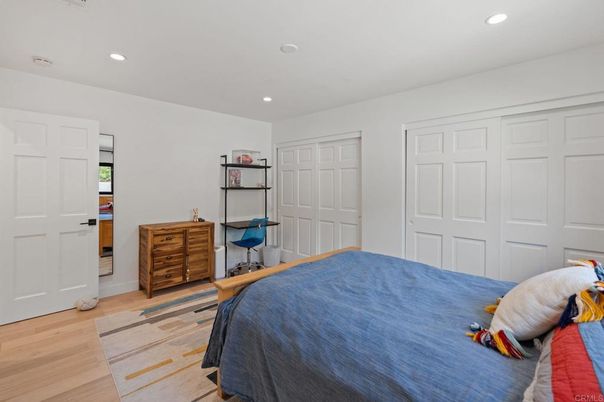 Bedroom, Home Office, Interior, Recessed Lighting, Wood Texture Flooring