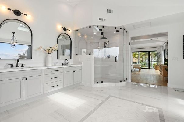 Bathroom, Dual Sink Vanities, Glass Shower, Interior