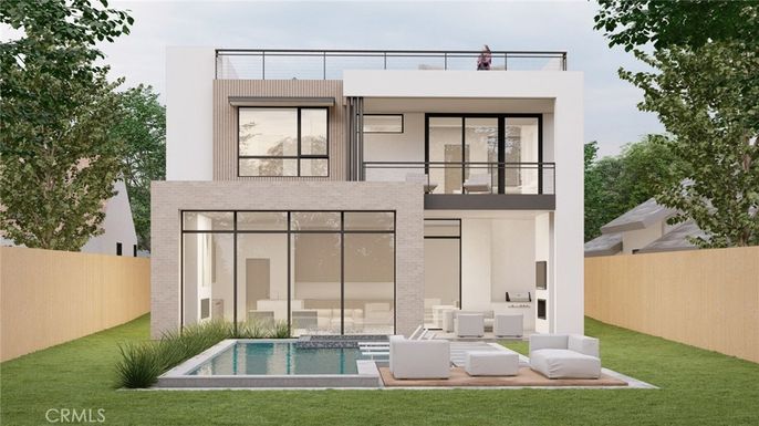 Backyard, Exterior, Facade, Pool, Modern