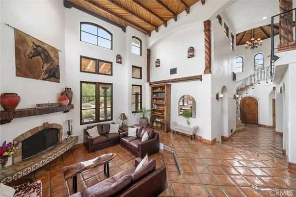 Chandelier, Fireplace, Interior, Living room, Wooden Beams, Wooden Ceilings