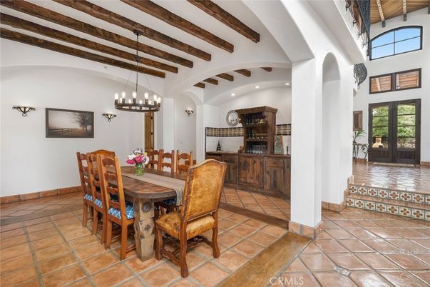 Chandelier, Dining room, Interior, Pendant Lights, Wooden Beams