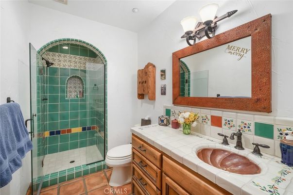 Bathroom, Glass Shower, Interior, Tile Countertops