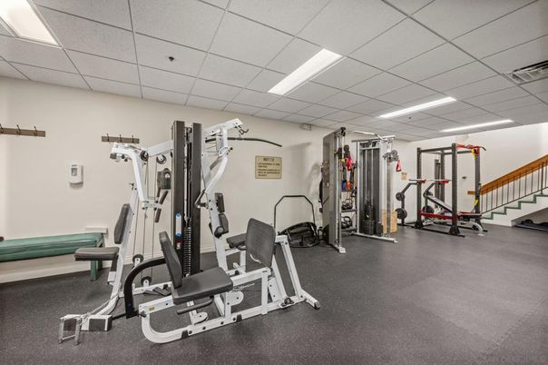 Fitness Equipment, Gym, Interior, Recessed Lighting