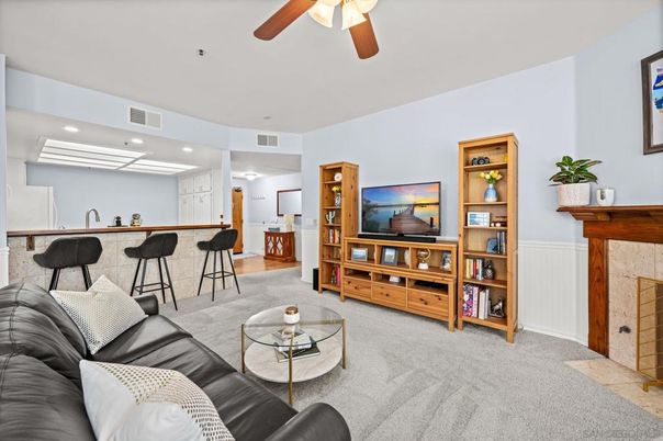 Fireplace, Interior, Living room, Recessed Lighting