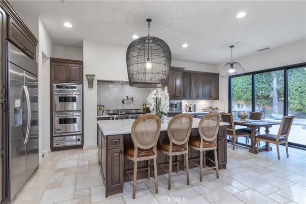 Dining room, Interior, Kitchen, Pendant Lights, Recessed Lighting, Stainless Steel Appliances