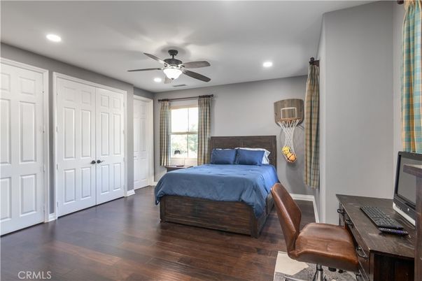 Bedroom, Home Office, Interior, Recessed Lighting, Wood Texture Flooring
